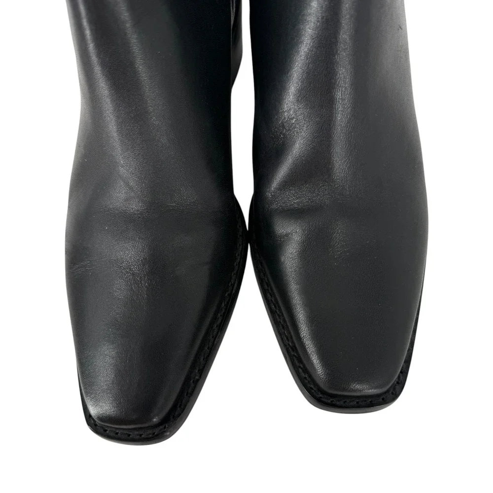 Tory Burch‎ Womens Black Leather Square Toe Chelsea Ankle Boots 143257 Size 6.5M